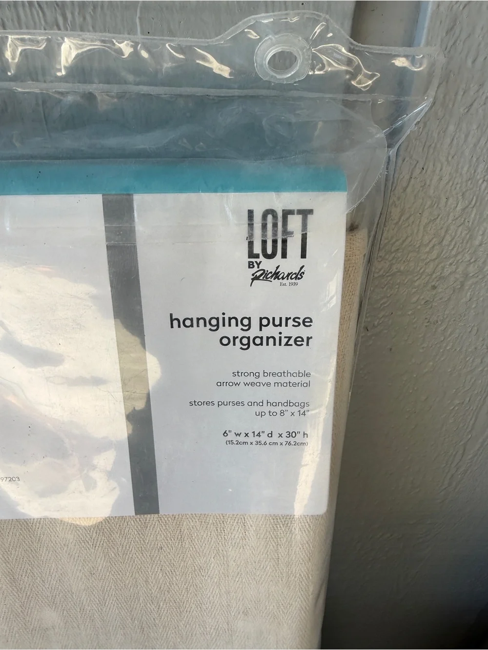 LOFT Cream Hanging Purse Organizer - 9 Pocket Closet Storage